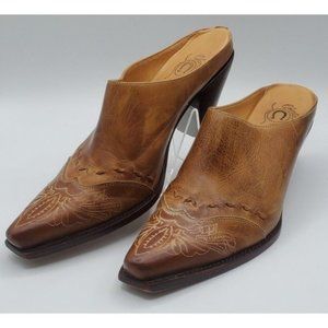 Lucchese Charlie 1 Horse Womens Size Sz 8 Western Mules Cowboy Clogs Slide Heel